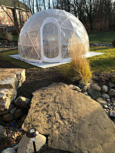 Tente de dôme de glamping géodésique de couverture de PVC imperméable de maison de dôme extérieure d'hiver