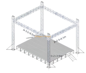 Système de ferme d'éclairage de scène en aluminium pour mariages, salons professionnels, conventions, restaurants, hôtels 6,5x6,5x6m