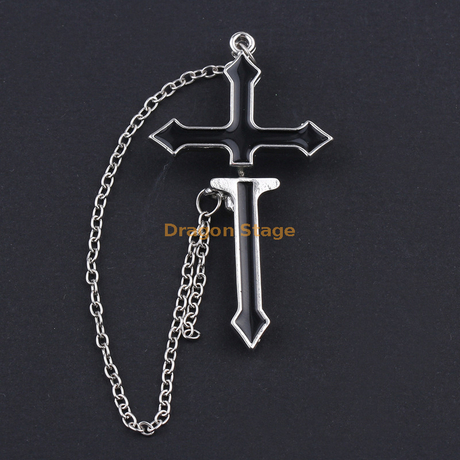 Bijoux Hip Hop personnalisés, accessoires de mode, vente en gros, bon marché, grand alliage noir époxy Punk croix, boucle d'oreille