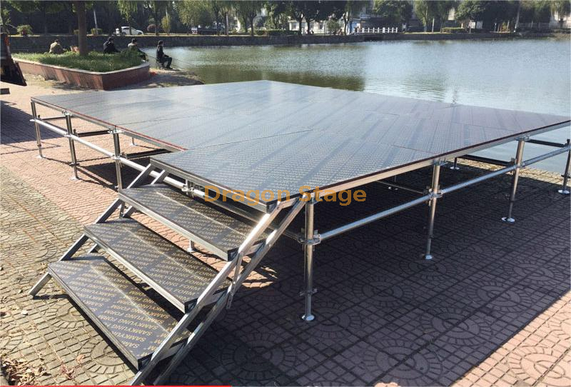 Taille en acier extérieure 1.2m du système de mise en scène de botte de Ringlock de festival de musique 48.8x18.3m avec 2 escaliers