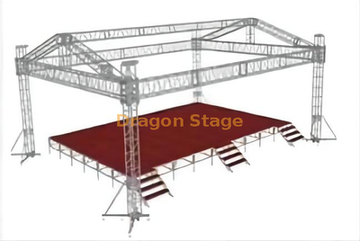 Scène d'église moderne extérieure carrée personnalisée avec système de fermes de toit 12x6x7m 