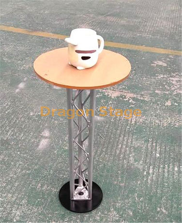 Table de club de garniture en verre acrylique de pilier en aluminium personnalisé