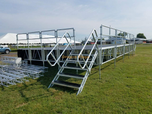 Plate-forme de scène de concert portable extérieure en aluminium de 4 x 8 pieds 16 x 12 pieds (4,88 x 3,66 m) Hauteur 3,28-4,59 pieds (1-1,4 m) 