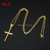 Bijoux de noël spirituels croix en or pédant religieux étanche Non ternir croix pendentif colliers pour hommes
