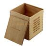 Boîte en bois de pin brun Couvercle coulissant Boîte de rangement en bois inachevée avec logo d'impression d'écran sur le dessus coulissant