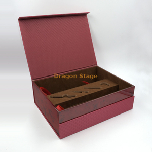 Usine de boîte en bois personnalisée 100% faite à la main 2 bouteilles cadeau boîte en carton de papier de vin rouge