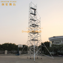 Bâtiment de tour en aluminium de 1,35x2x10,82 m avec échelle de 45 degrés