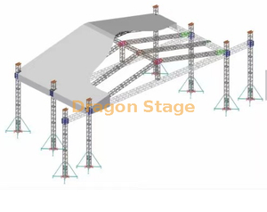 Scène de concert de Noël avec tour en treillis Line Array 20x14x12m