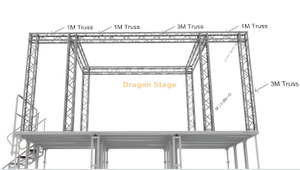 Structure extérieure de botte de toit d'étape globale de botte de remorque en aluminium 4x3x3m