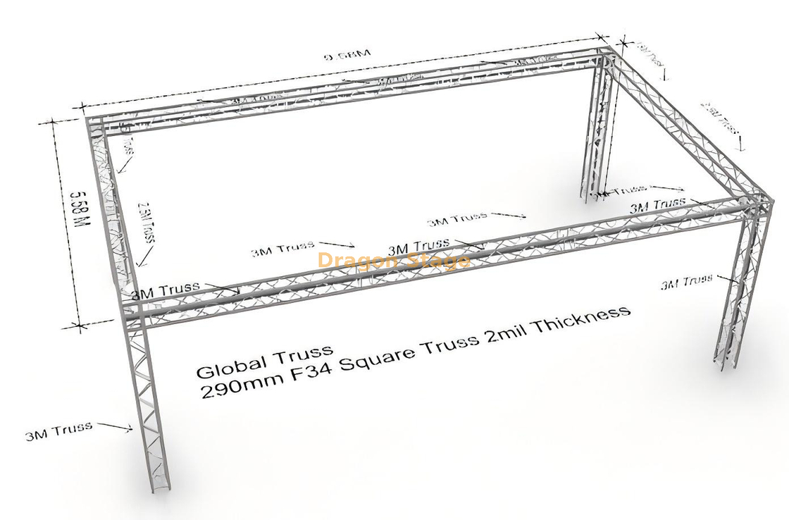 systèmes en aluminium 9x5x3m de botte de toit d'événements de mariage de 290mm