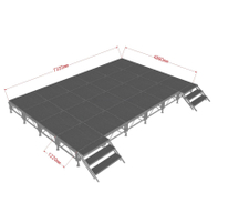 Aluminium 4x4ft Stage Deck Staging Adjustable Stage Platform Plateforme pliable 7.32x4.88m