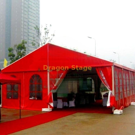 Tente de chapiteau d'auvent rouge de 20x40m 65x130ft pour la salle de réception de noce avec la doublure de décoration