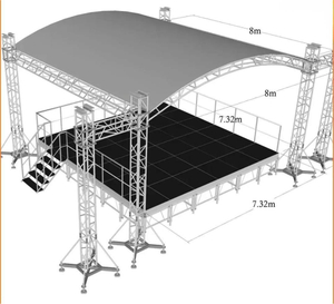 Fermes de toit incurvées par haut-parleur de scène en aluminium 8x8x8m