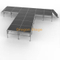 Scène mobile modulaire en aluminium en forme de T de 7,32 x 7,32 m avec escaliers – réglable en hauteur (0,8 m)