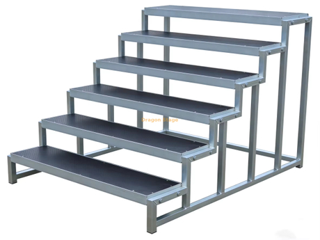 Escalier de scène portable en aluminium (largeur 1,22 m) – Marches de scène professionnelles antidérapantes