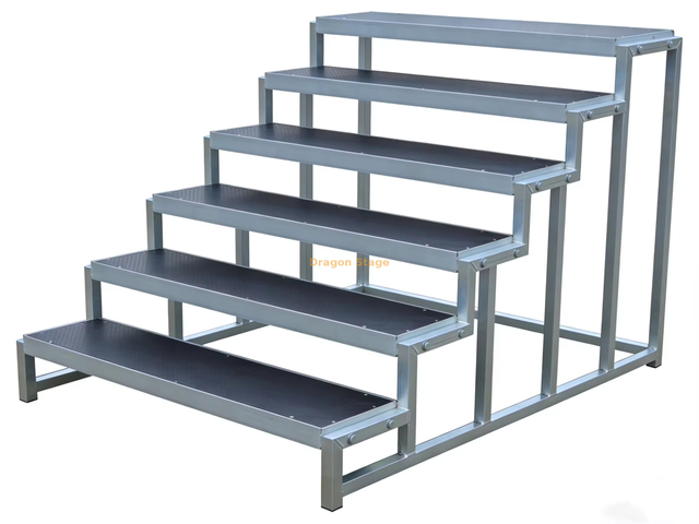 Escalier de scène portable en aluminium (largeur 1,22 m) – Marches de scène professionnelles antidérapantes