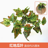 Plantes vertes, murs de plantes simulées, pelouses en plastique, balcons, arrière-plans intérieurs, murs de fleurs, feuilles de patate douce rouge orange, 1 branche