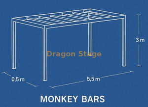 Ninja Physical Competition Bars de singe 5,5x0,5x3m