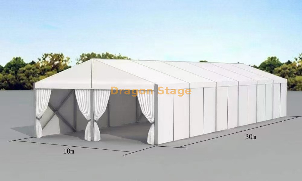 Tente à cadre en A en aluminium robuste de 10 x 30 m | Tente événementielle de profil 122 × 68 avec parois latérales complètes