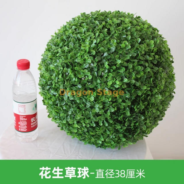 Boule d'herbe de plante simulée Milan Ball Plastique Plante Décoration de plafond de plante Fausses Fleurs et arachides Boule d'herbe - Diamètre 38 cm