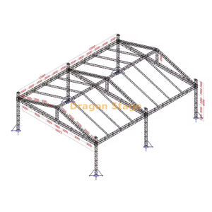 Système de fermes de toit en aluminium robuste pour événements extérieurs, 18x24x8m, Structure de scène de concert à double grille de 8m de haut