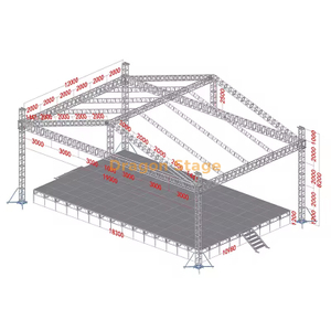 Système de toit de concert extérieur professionnel à 4 piliers 19x12x8m