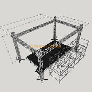 290 mm Black DJ Truss Stage 10x6x6m