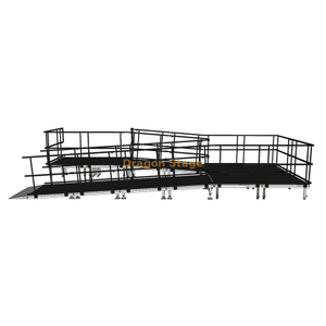 Rampe de service de scène en aluminium Switchback compacte de 7,32 x 3,05 m pour chariots audiovisuels et production de tournée