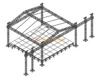 Botte de toit en aluminium pour scène de concert extérieure avec ailes pour LED et haut-parleurs 12x10x7m