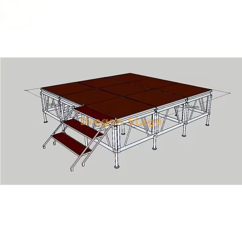 Étape de pont en aluminium portable 12x12ft