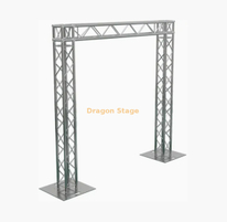 Système de ferme de poteau de but en aluminium de 3,6 m (ferme à broche de 290 mm avec base en acier de 1 x 1 m, hauteur de 2,4 m)