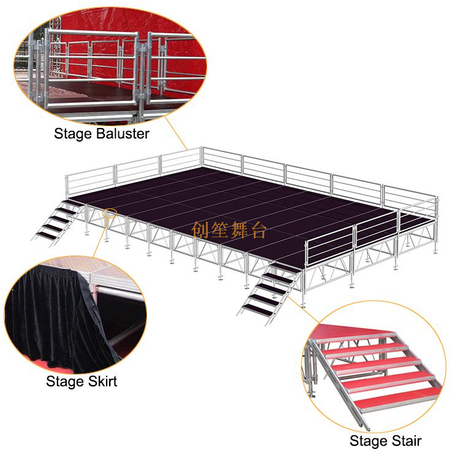 Accessoires de scène gonflables pour scène Truss_Stage 12,2 x 12,2 m
