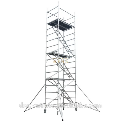 Tour mobile portable double échafaudage avec échelle de pas