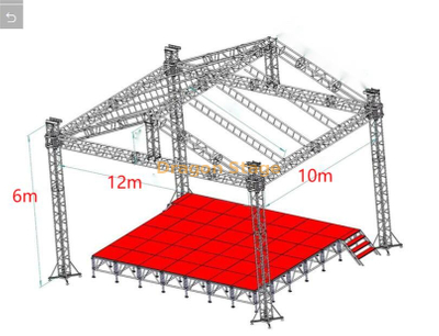 Prix ​​​​de ferme de toit d'événement léger en aluminium 12x10x6m 