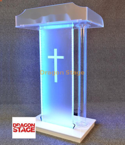 Grand Plexiglas Led Microphone Table Église Chaire Tribune Table De Bureau pour Prêcher