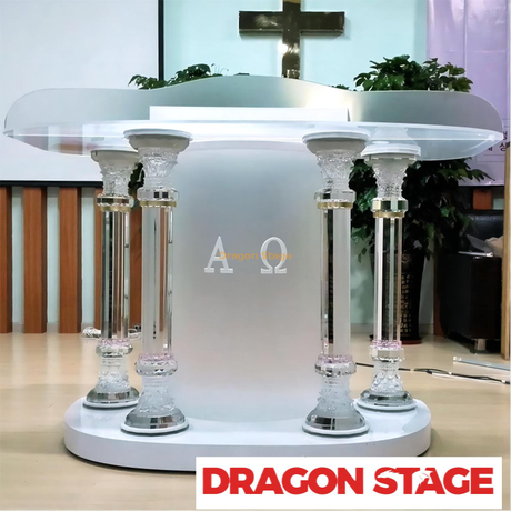 Table de discours en verre avec chaire d'église portable