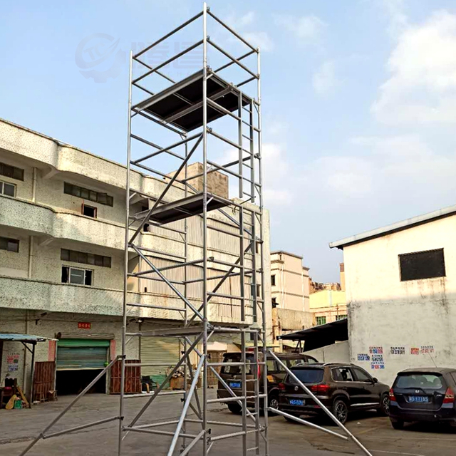 Cadre d'échelle Échafaudage en aluminium de sécurité Guangzhou avec roues