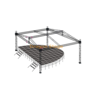 Ferme de toit en aluminium extérieure avec scène en demi-cercle portable mobile 16x8x8m