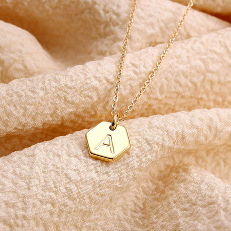 Personnalisé AZ Bijoux Enfants En Acier Inoxydable 14k Or Plaqué Personnalisé Argent Vieil Anglais Initial Alphabet Lettre Pendentif Collier