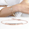 2021 gros personnalisé nom bijoux femmes personnalisé barre d'or blanc en acier inoxydable gravé Bracelet