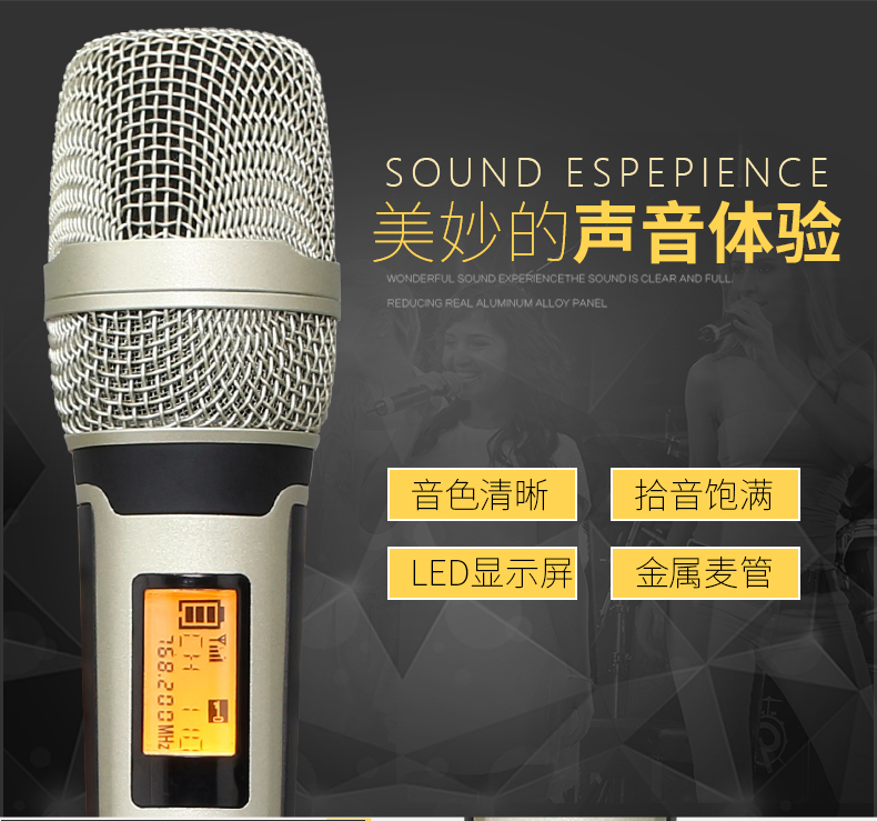 Skm9000 microphone de performance de scène professionnel chantant KTV karaoké un à deux microphone sans fil à la maison (1)