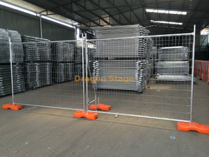 Barrière de clôture à maillons de chaîne en acier galvanisé temporaire 