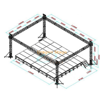 30x25x25ft Lighting Truss System Haut-parleur linéaire Configuration complète