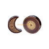 Boîte en bois de date de chocolat brun en forme de soleil de Pâques de luxe pour le Ramadan
