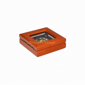 Petite boîte de rangement en bois de pièce de monnaie simple faite sur commande à extrémité élevé de collection de Brown pour l'affichage