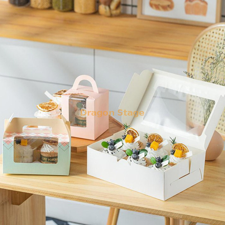 Couleur d'impression blanche de haute qualité en gros 1 2 6 trous poignée boîtes à cupcake claires avec inserts