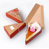 Boîtes de papier d'emballage triangle personnalisées personnalisées boîte à gâteaux blanche de noël en vrac mini boîte à tranches de gâteau à la crème glacée avec couvercle transparent