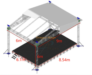 Conception en aluminium faite sur commande 9x6x6m de cadre de toit de botte avec la plate-forme d'étape 8.54x6.1m/7.32x4.88m