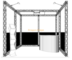 Stand d'exposition de salon commercial en aluminium argenté 3x3x2.5m