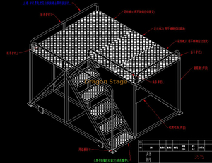 Échelle de travail mobile pour navire en aluminium 1,8x2,2x1,25 m